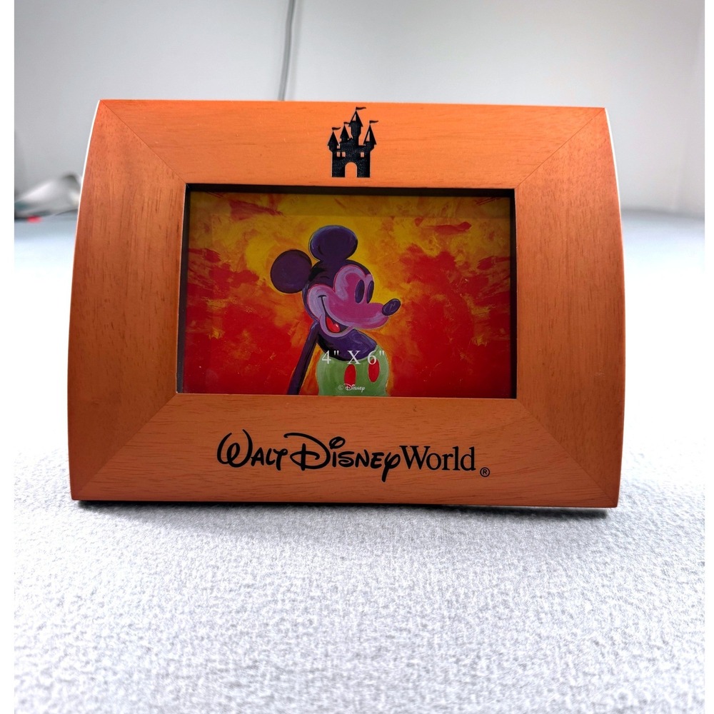 Disney World Mickey Mouse Wooden 4x6 Photo‎ Frame Castle Souvenir Picture Frame
